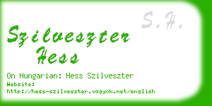 szilveszter hess business card